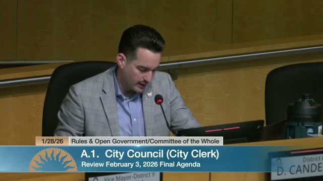 Rules committee clears ad sheet allowing city officials to accept event gifts during Super Bowl period; member seeks standalone review