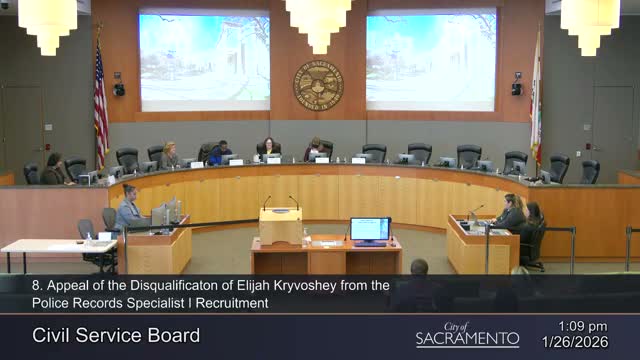 Sacramento Civil Service Board upholds four disqualification decisions, names Amanpour chair for 2026
