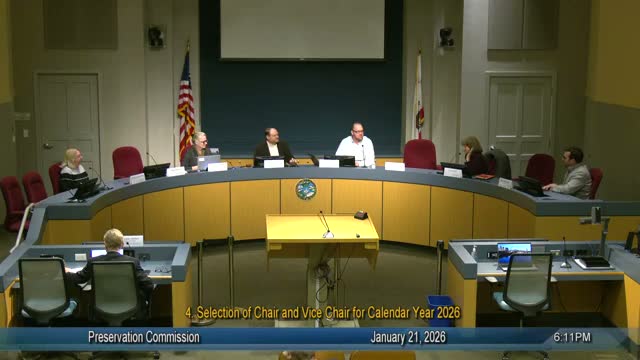 Preservation Commission names chair and re‑elects Vice Chair for 2026