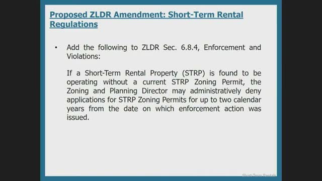 Council committee approves zoning amendment allowing two-year administrative permit denial for unpermitted short-term rentals
