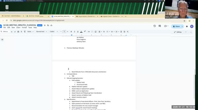 Granite County airport advisory board approves county-managed Zoom account and moves to publish records; minutes approved and fuel-station proposal shelved