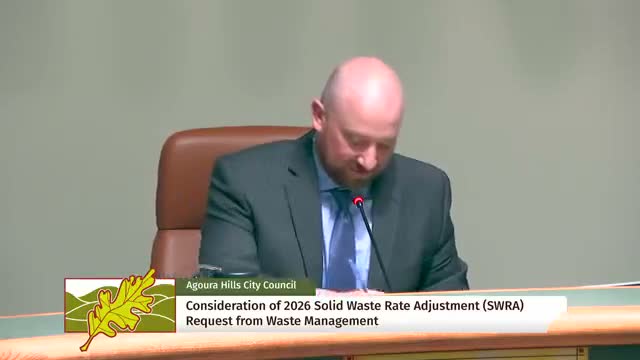 Agoura Hills approves 3% solid-waste rate adjustment tied to CPI; council seeks more WM cost transparency