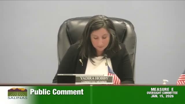 Salinas Measure E oversight committee reviews revenue, staffing and library hours; approves minutes