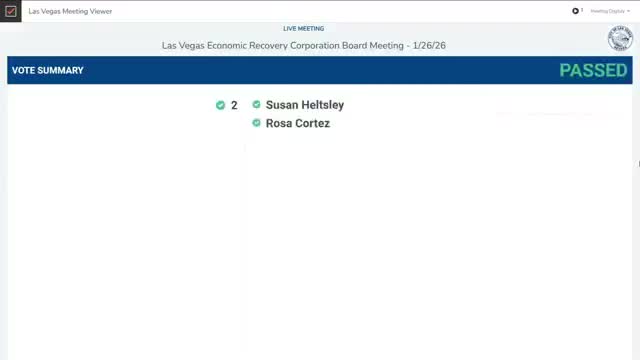 Las Vegas Economic Recovery Corporation adopts modest FY 2026–27 operating budget