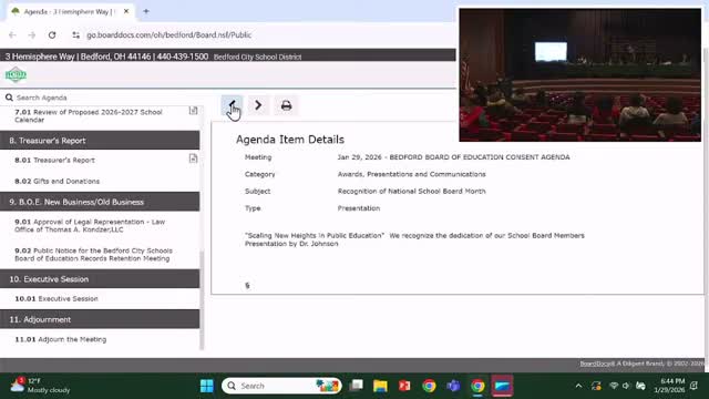 Parents and commenters press Bedford City board on superintendent leadership, communications and legal counsel