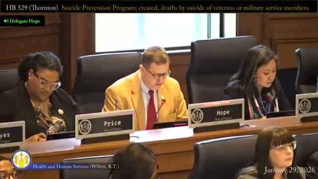 Subcommittee amendment to HB529 transfers suicide-prevention duties in veterans services; committee reports with amendment to appropriations
