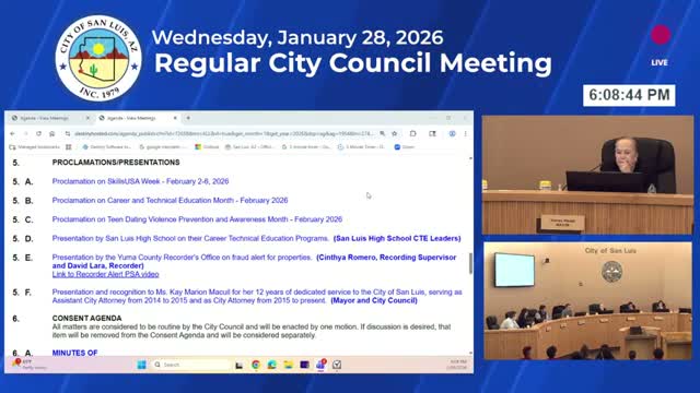 San Luis High students showcase career and technical education programs to City Council