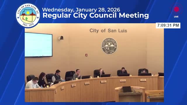 San Luis Council accepts FY2025 comprehensive financial report with clean audit