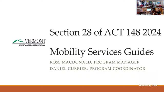 VTrans presents statewide Mobility Service Guide to House Transportation committee