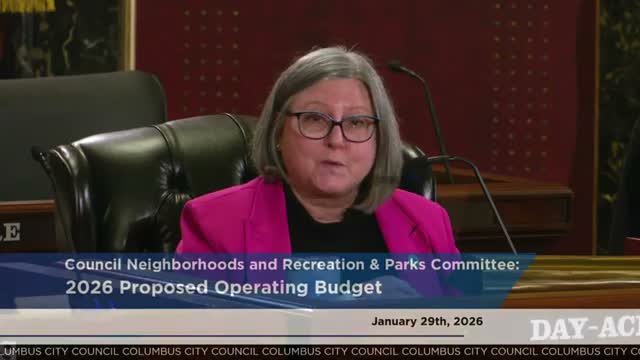 Recreation and Parks seeks $79.26 million operating budget for 2026; council questions aquatics cuts and warming‑center planning