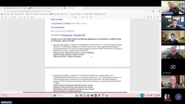 Planning commission hears multiple CUP requests, reviews regional plan schedule
