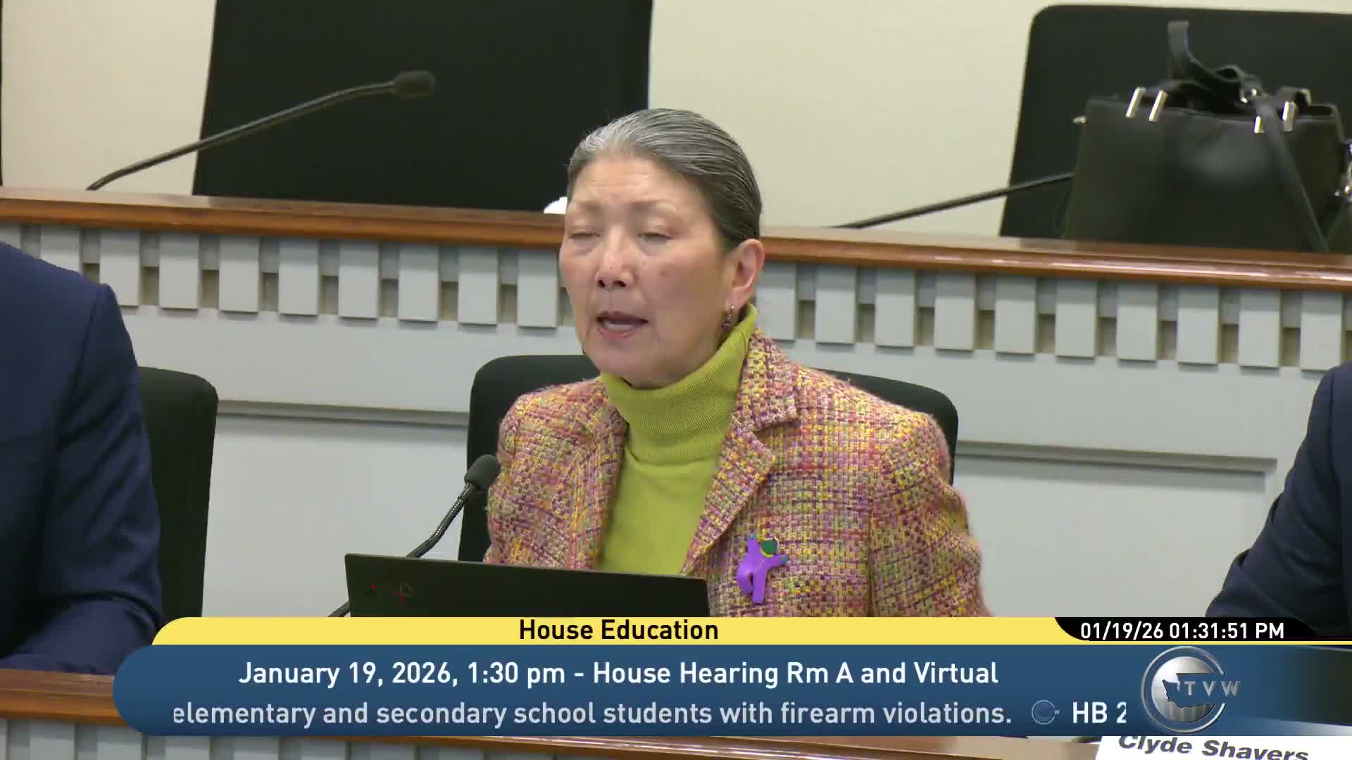 House committee hears bill to clarify school discipline and readmission after firearm incidents