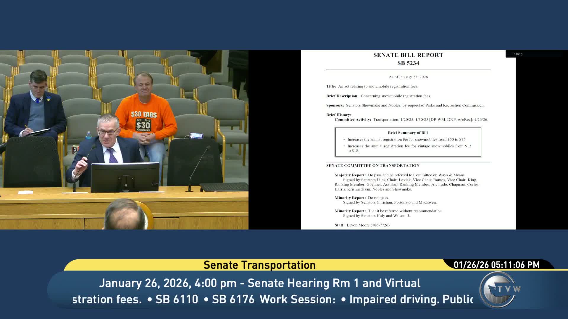 Committee hears mixed testimony on bill to raise snowmobile registration fees