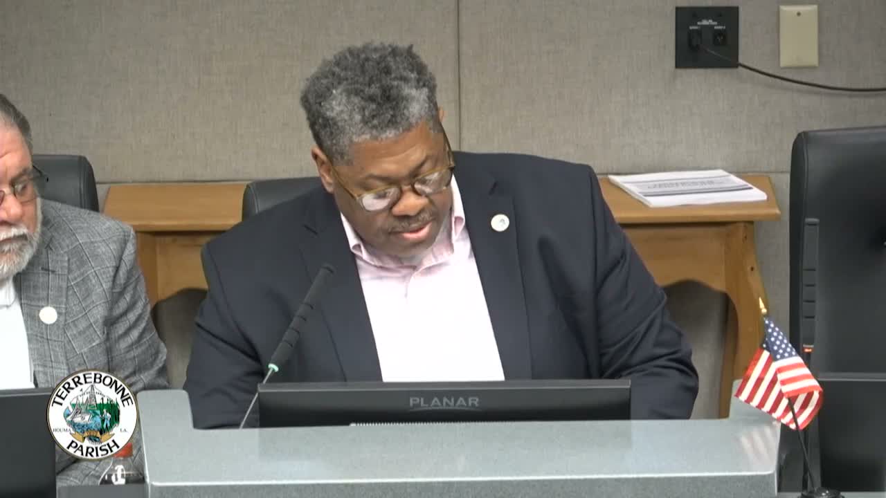 Houma resident alleges racial discrimination and legal restraint attempts during Terrebonne Parish Council public comment