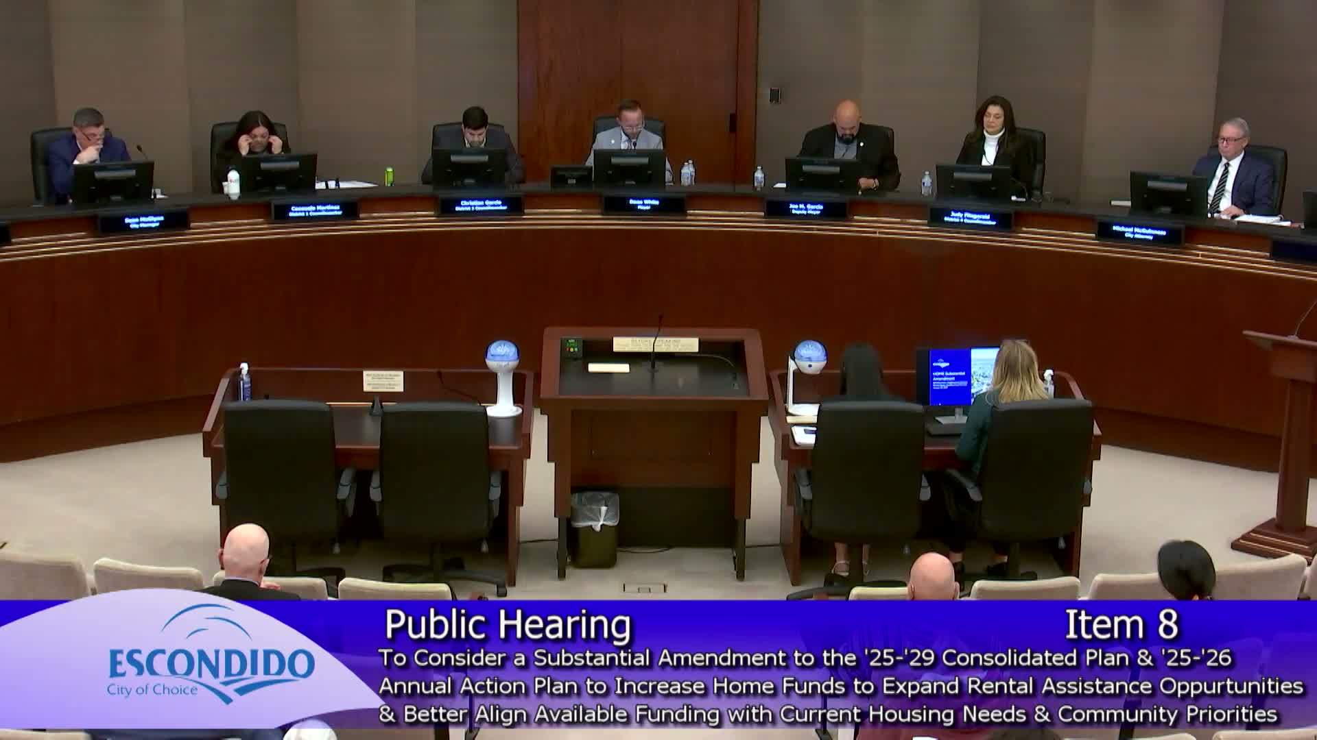 Escondido council opens hearing on HOME‑fund reallocation to expand rental subsidies