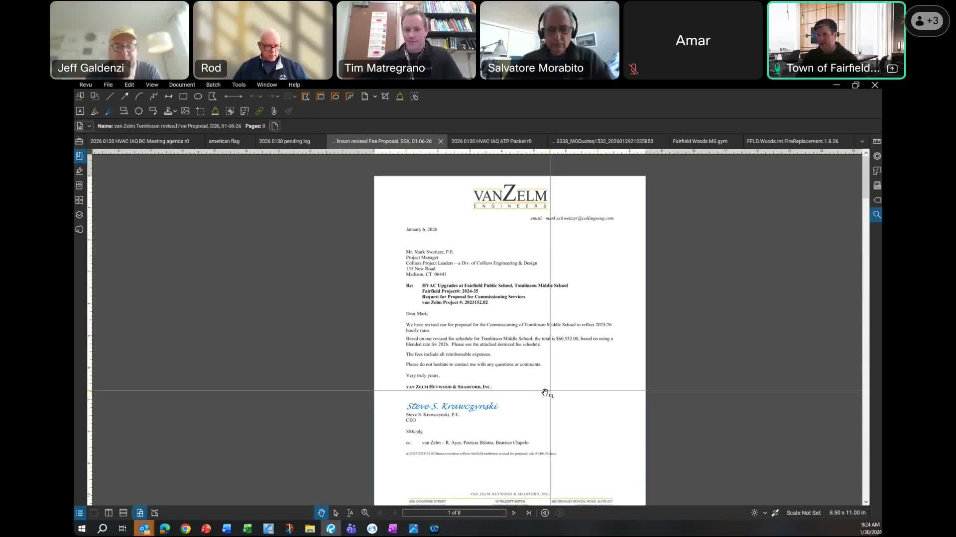 Committee accepts VanZelm proposal to commission Tomlinson after cost escalation