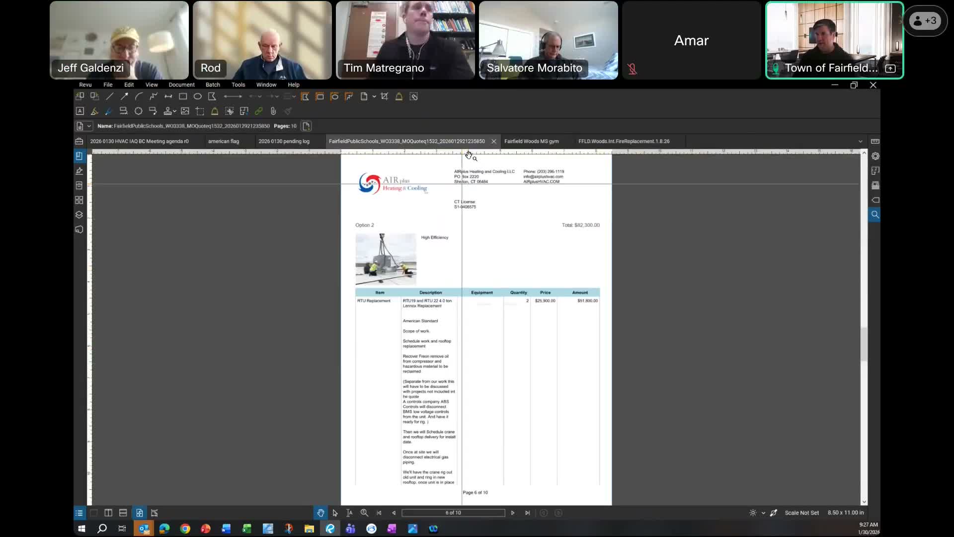 Committee debates RTU replacements and approves $15,842 for gym equipment at Woods