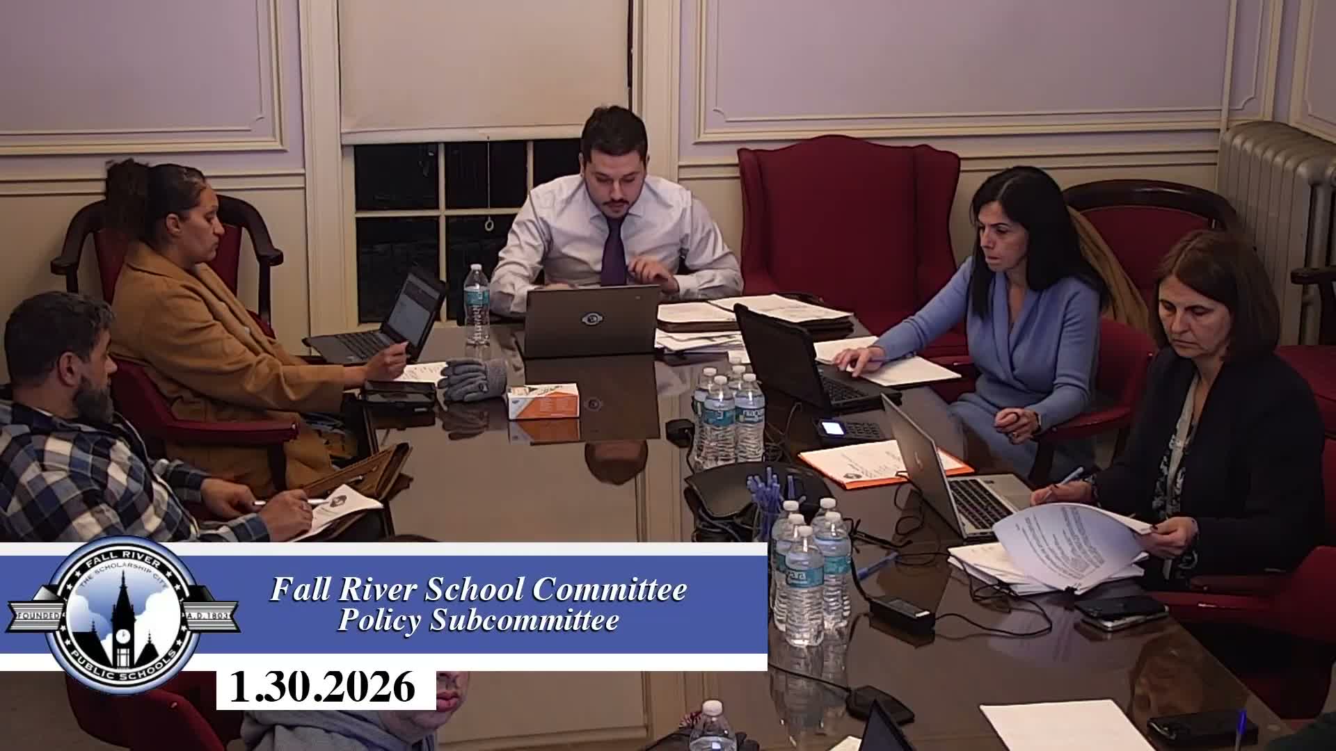 Subcommittee refers updated district handbook and flags student-search language for change