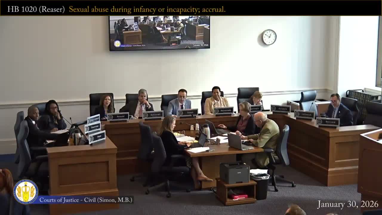 Civil Subcommittee Unanimously Reports HB 1020 Allowing Newly Discovered Evidence in Child‑abuse Civil Claims