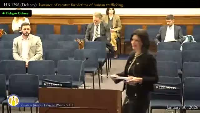 Subcommittee unanimously approves expansion of vacatur for trafficking survivors