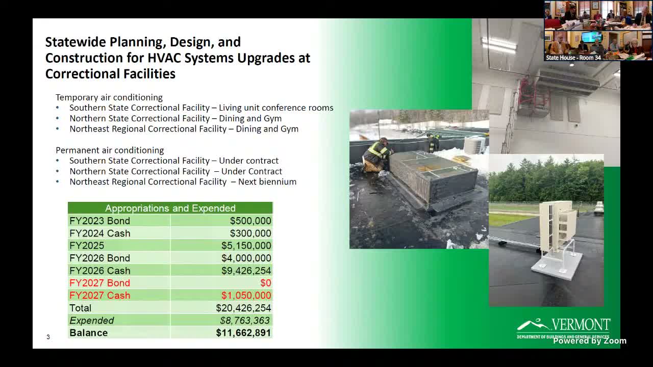 Committee reviews HVAC and temporary cooling plan for state correctional facilities