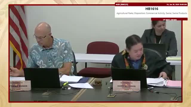 Committee backs bill to allow Department of Agriculture to extend ag‑park leases on Oʻahu, citing farm security