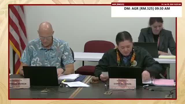 Votes at a glance: Jan. 30 House Agriculture & Food Systems committee