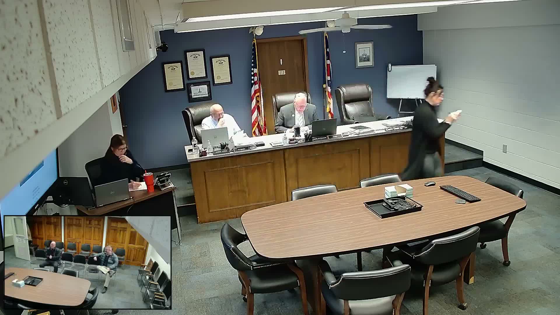 Commissioners approve grants, service‑center pay application and right‑of‑entry for sewer easement