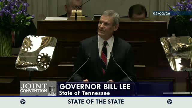 Governor Bill Lee outlines education, rural health, public safety and tech priorities in 2026 State of the State