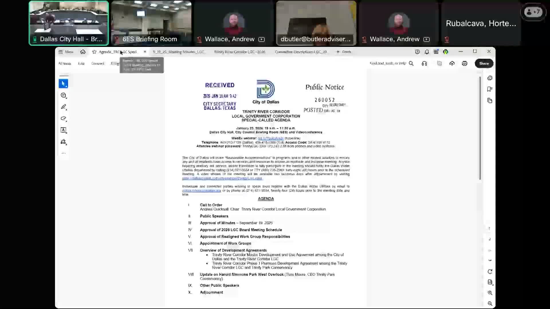 Trinity LGC to prioritize edits to master development use agreement and Phase 1 premise