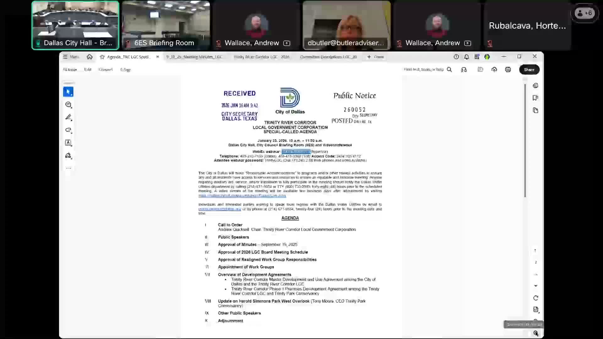 Trinity LGC approves minutes, 2026 meeting schedule and working-group appointments