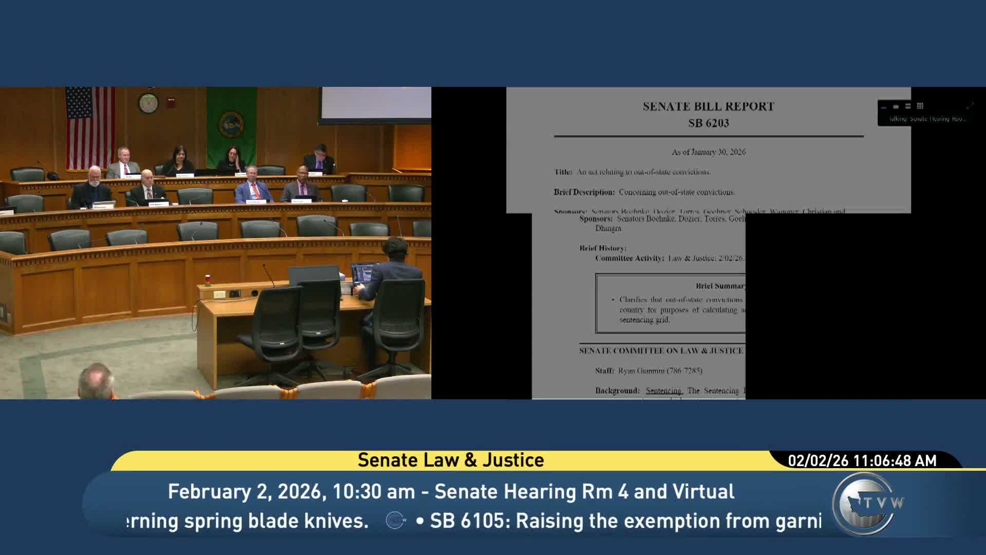 Committee hears debate over counting foreign convictions in sentencing scores