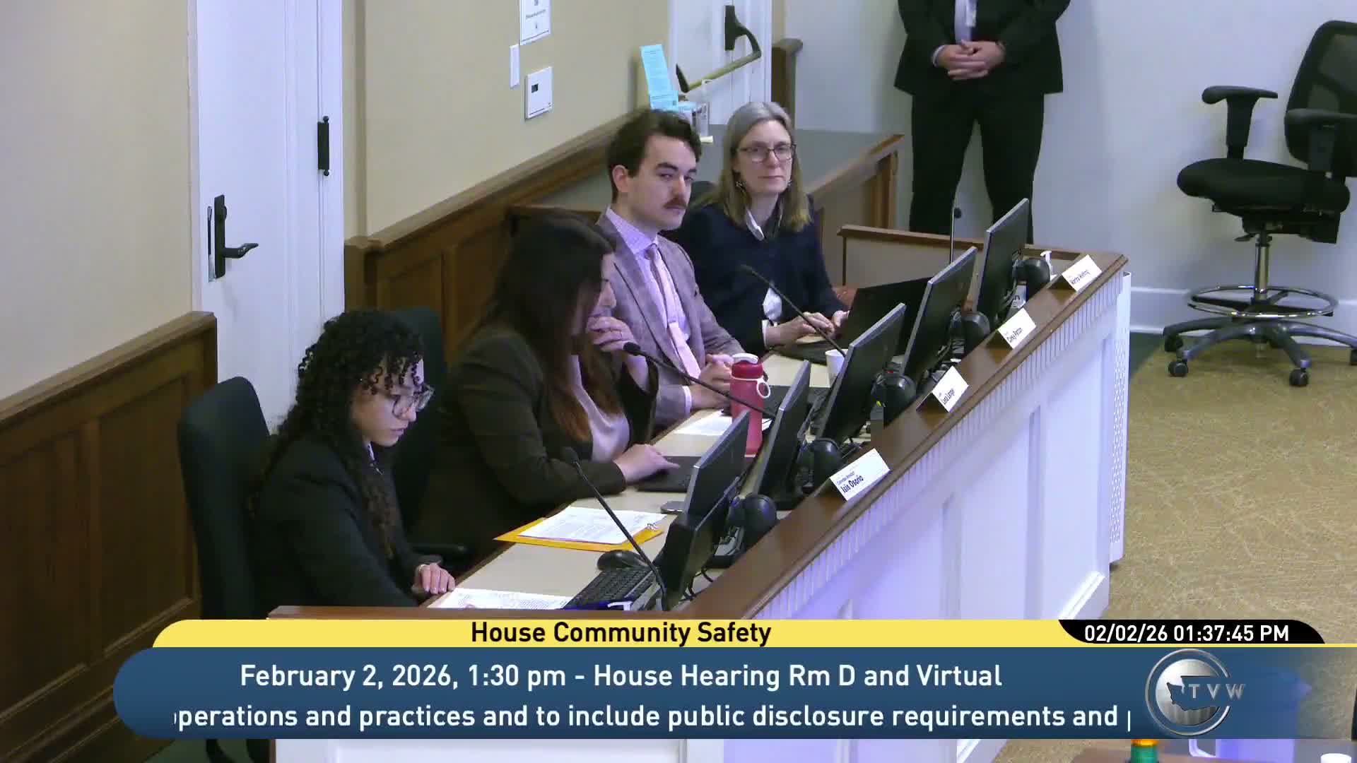 Committee reports out six public-safety bills — OII reporting changes, stalking supervision, nitrous-oxide restriction and inmate indigency cap among actions