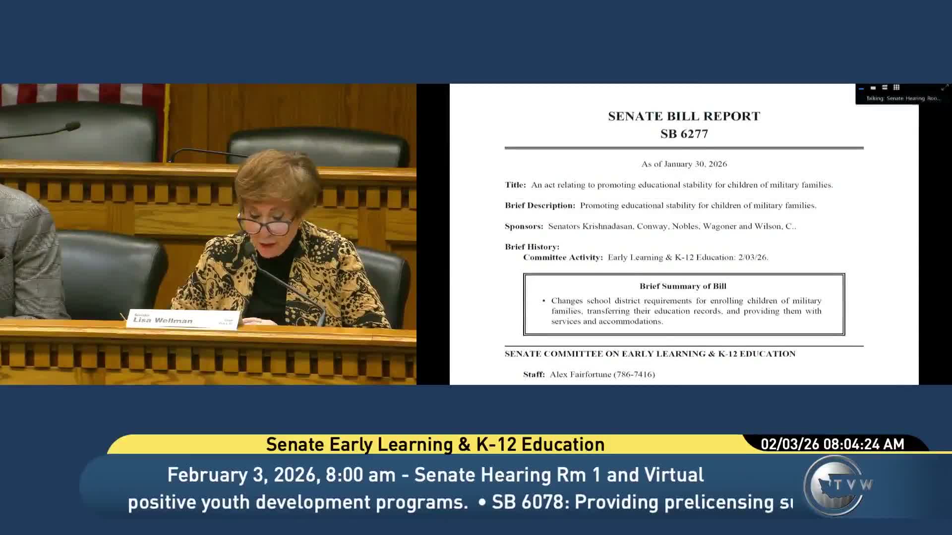 Committee hears support and implementation concerns for bill easing school enrollment for military families