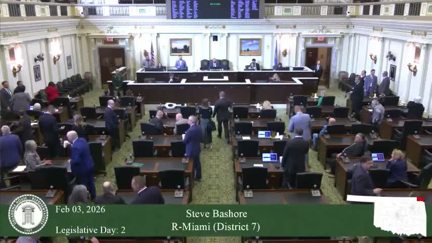 Oklahoma House opens, introduces pages and adjourns to Feb. 4 after routine announcements