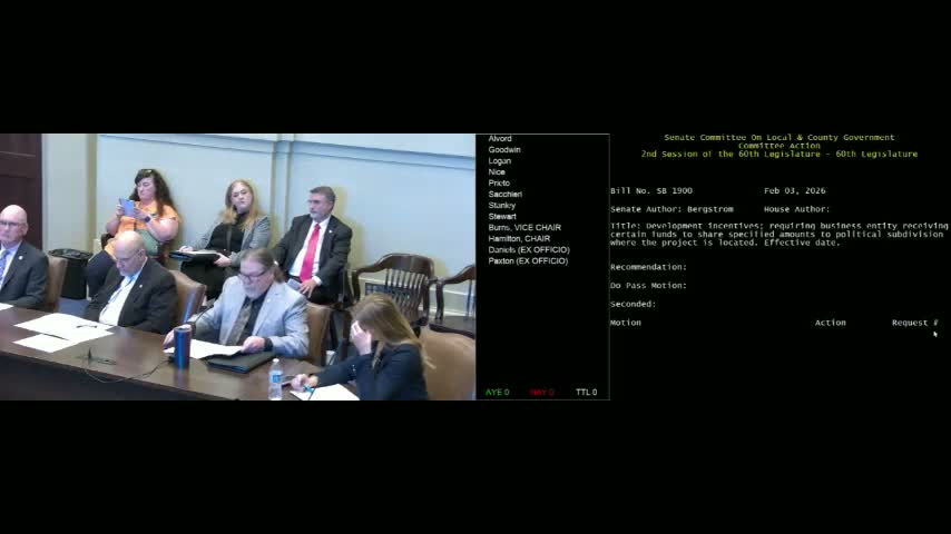 Committee advances bill to give local governments 5% of approved state business incentives for infrastructure