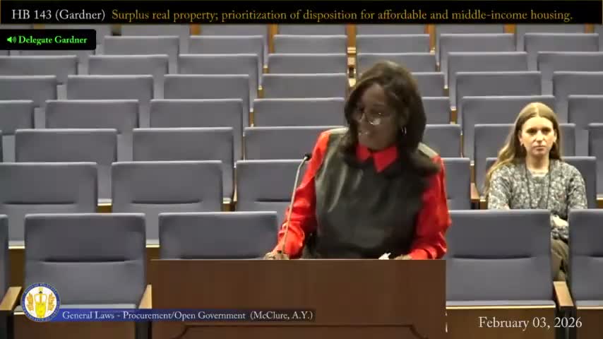 Subcommittee carries HB 143 over to 2027 for further stakeholder work on surplus land for affordable housing