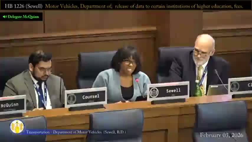 Committee approves opt‑in DMV data sharing with accredited colleges