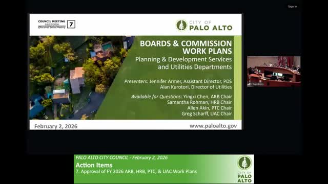 Palo Alto council approves FY2026 work plans for four advisory bodies, adds SB 79 and reliability tasks