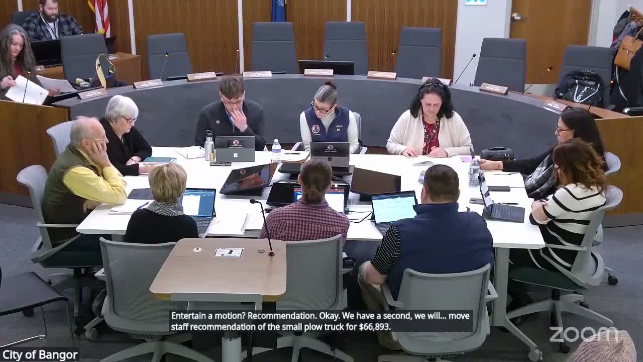 Bangor City finance committee advances airport and public-works procurements, sends several items to council