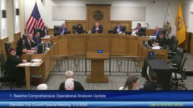 Glendale gets mid‑study update on Beeline service; consultants propose weekend, late‑night pilots and route tweaks