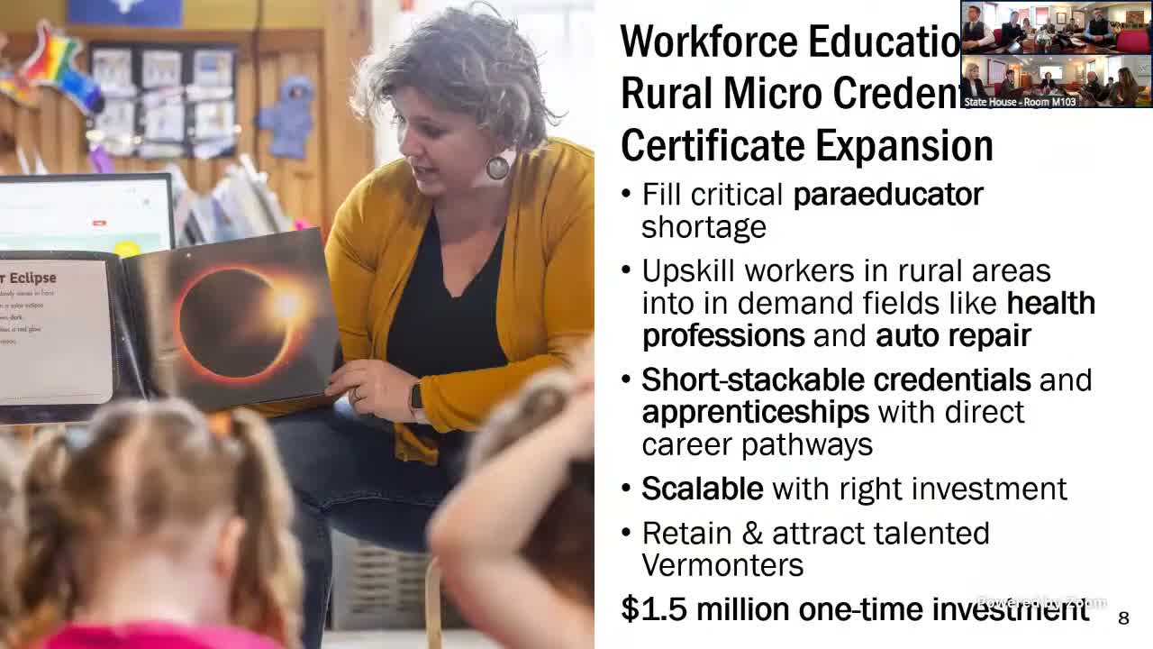 Audit and revision record for article on Vermont State Colleges presentation