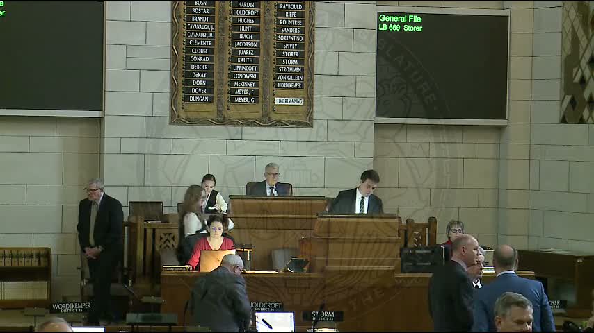 Nebraska senators debate LB 669’s trafficking screening in abortion care; recommit and reconsider motions fail