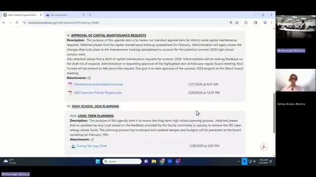 Committee advances summer capital maintenance plan; Prairie Elementary playground and track/pit equipment prioritized