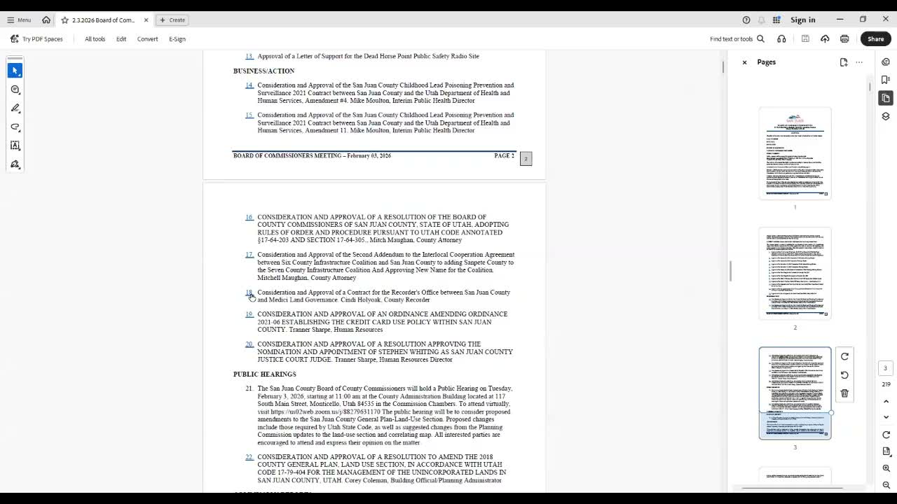 San Juan County approves $5,000 startup contract with Medici for cloud records and AI indexing