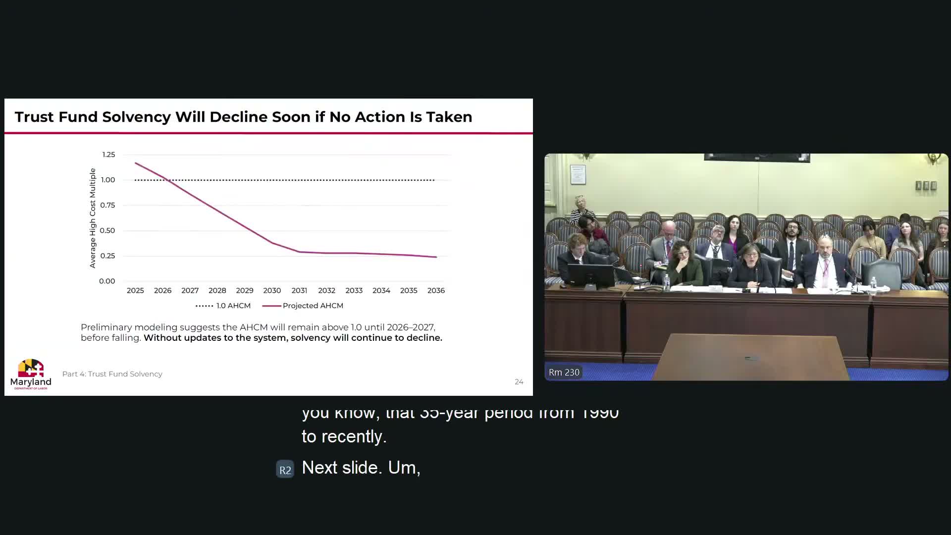 Maryland labor secretary flags long-term solvency risks, urges consideration of taxable wage-base changes