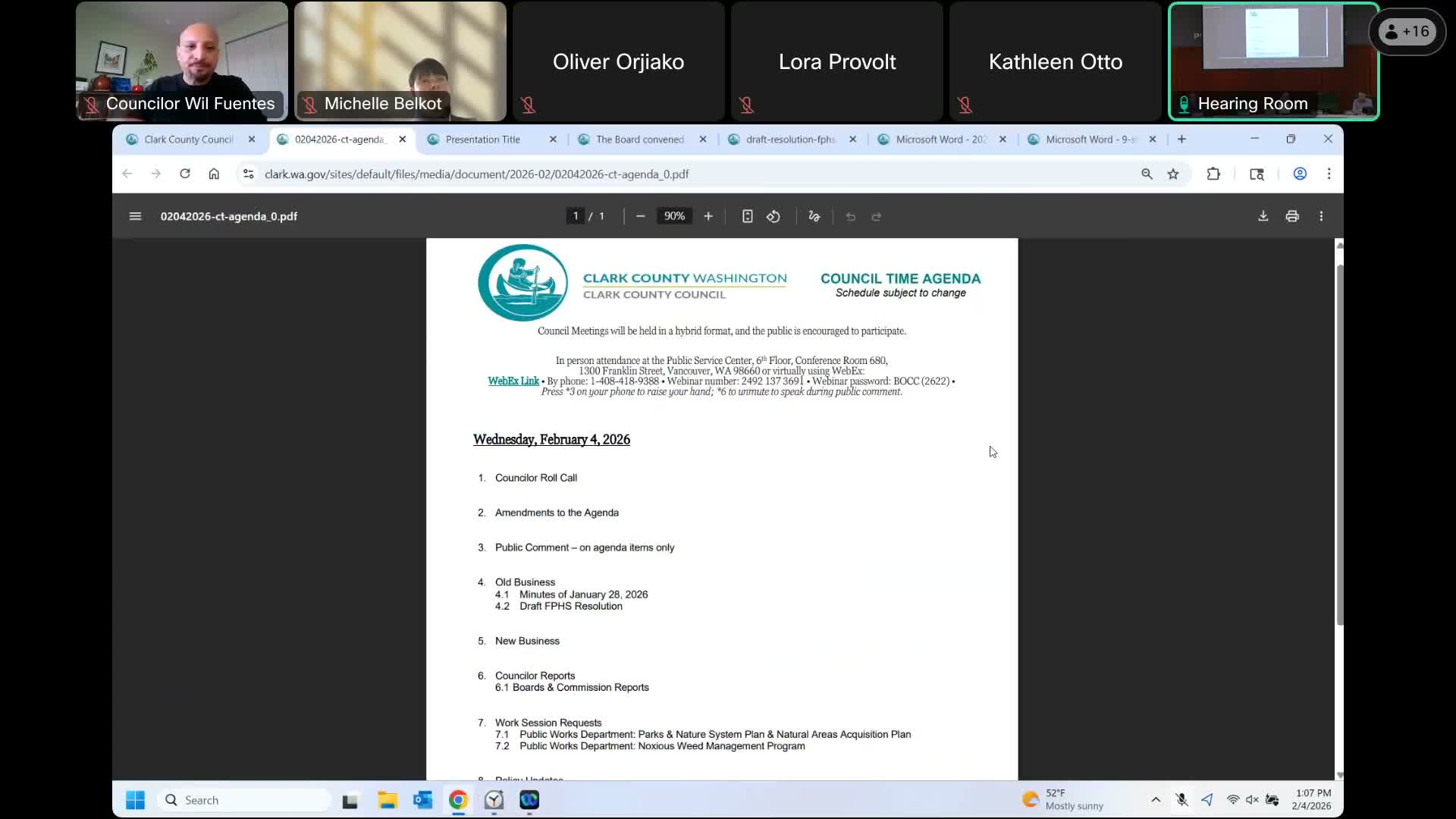 At-a-glance: Clark County Council actions — Jan. 28, 2026