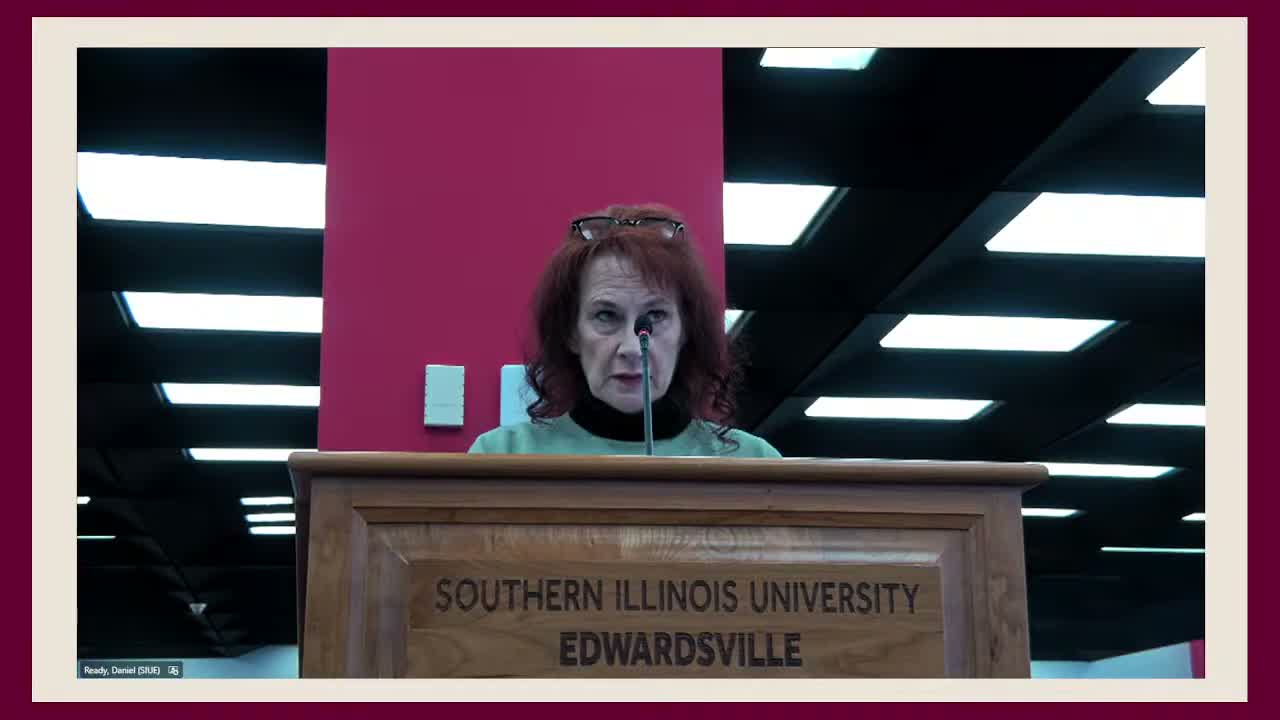 Public commenter alleges SIU withheld earned PhD; speaker cites lost paperwork and legal dispute