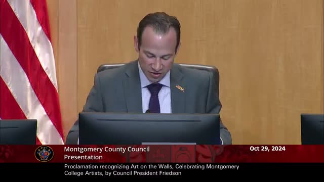 County council honors Montgomery College students with 'Art on the Walls' proclamation