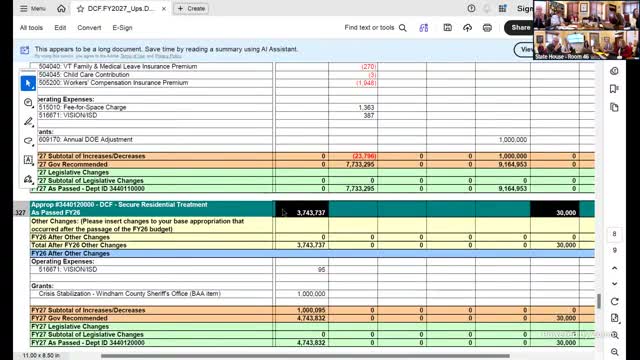 Legislators press DCF on contracting and interim secure residential facilities